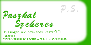 paszkal szekeres business card